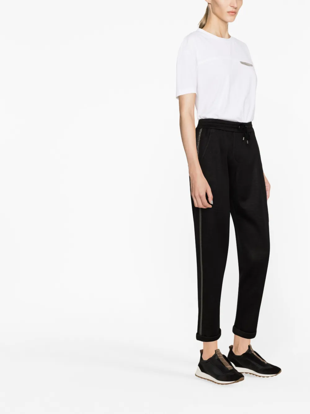 Brunello Cucinelli Drawstring Tapered Sweatpants In Black