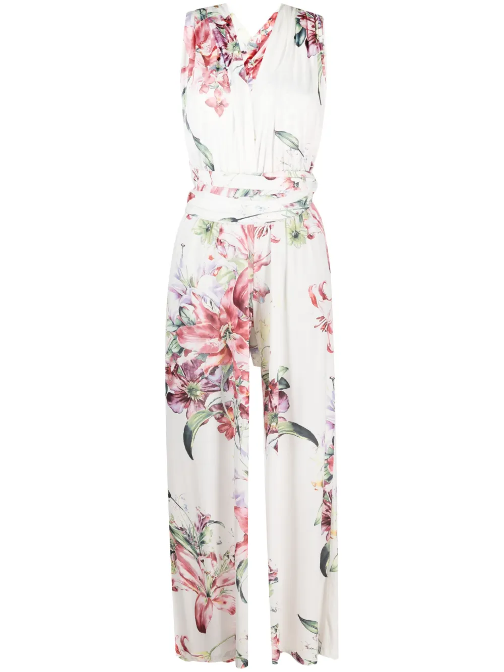 Black Coral Lily floral-print jumpsuit