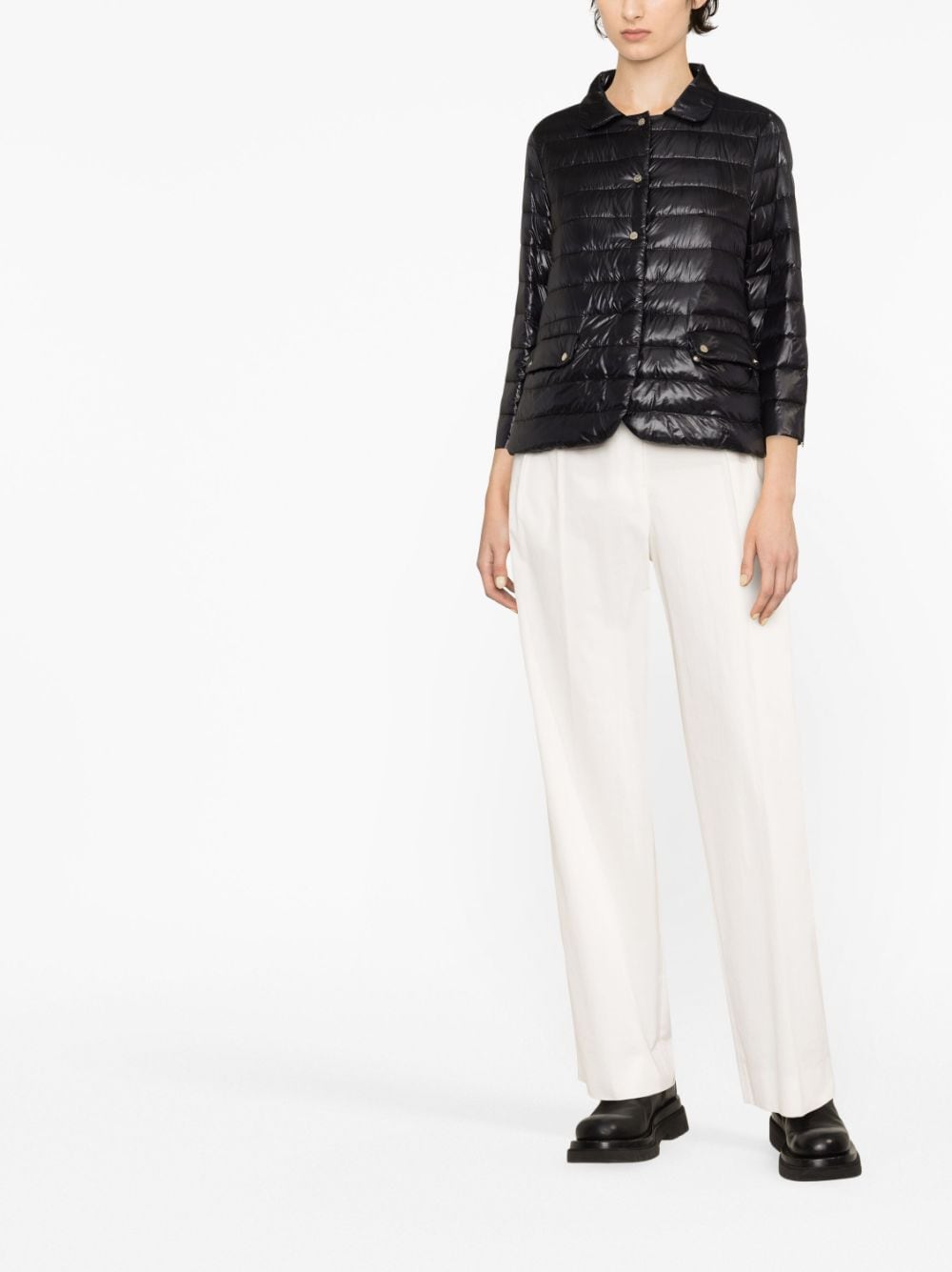 Herno Donsjack met cropped mouwen - Zwart