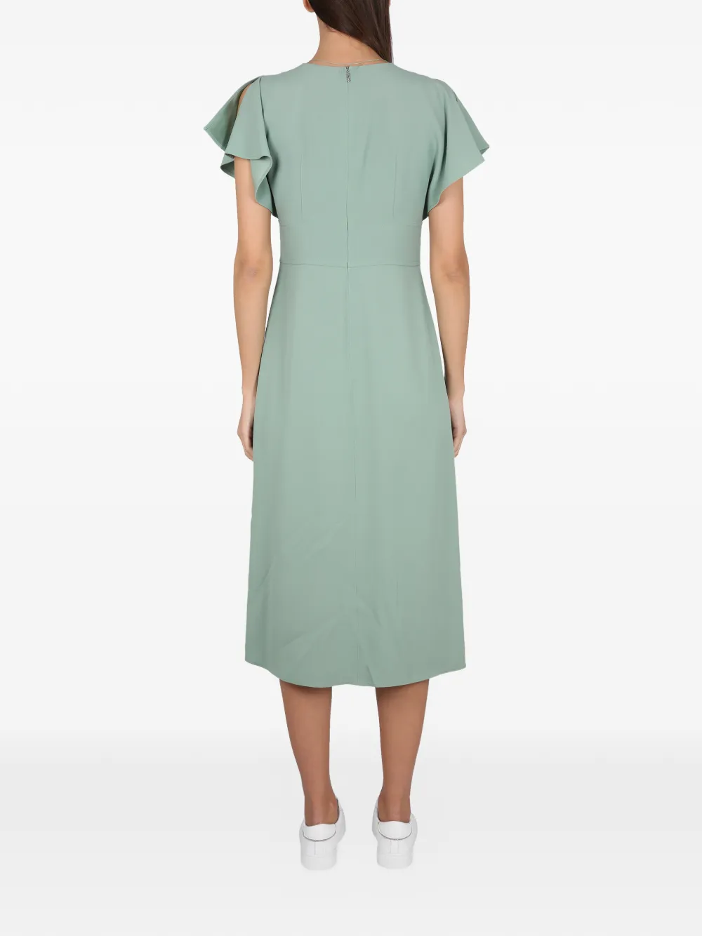 BOSS V-neck midi dress - Groen