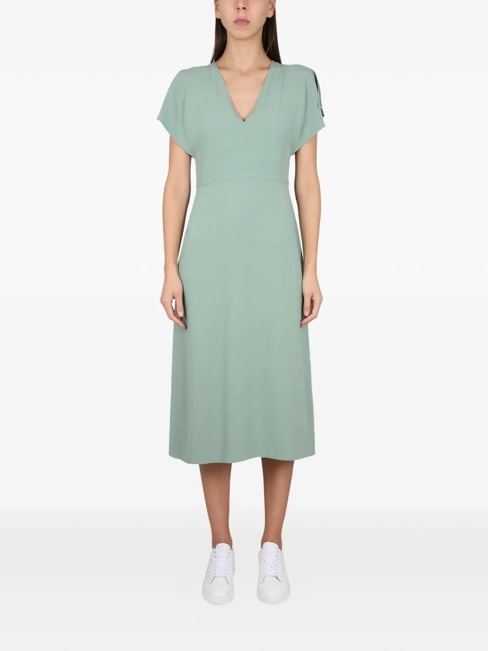 BOSS V-neck midi dress - Grün