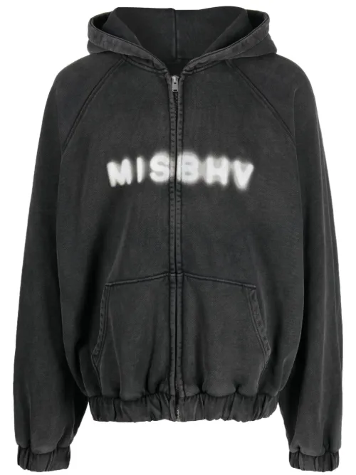 Hoodie zippé à logo imprimé - MISBHV - Modalova
