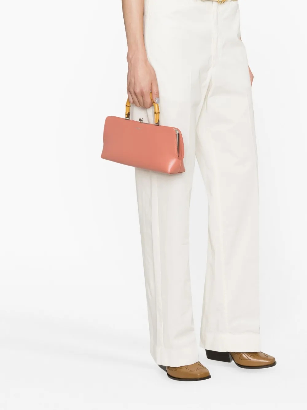 Jil Sander Small Goji Bamboo Tote Bag In Pink