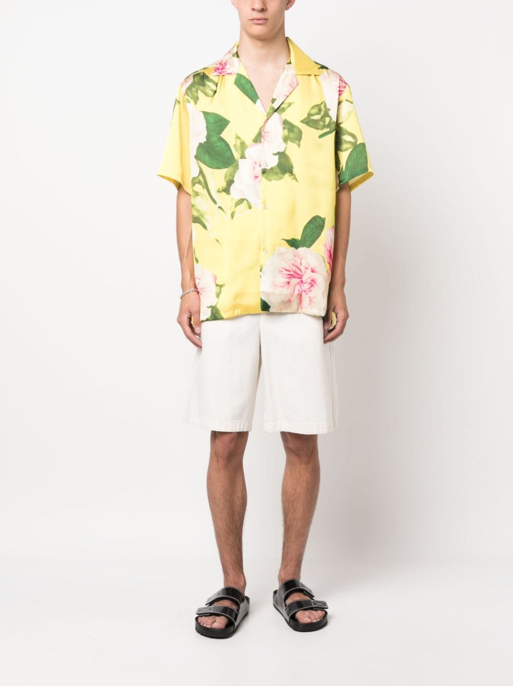 P.A.R.O.S.H. floral-print short-sleeve shirt - Geel