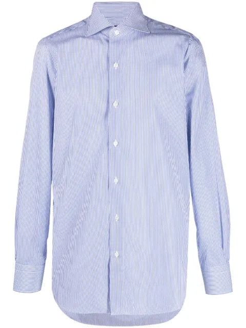 Finamore 1925 Napoli spread-collar striped shirt 