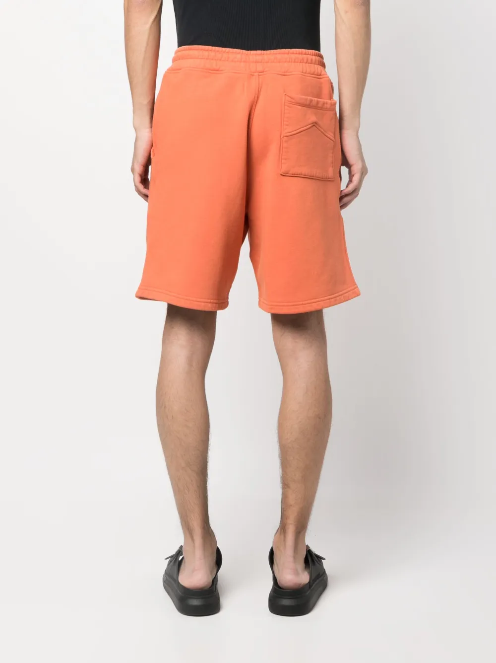 embroidered-logo cotton track shorts