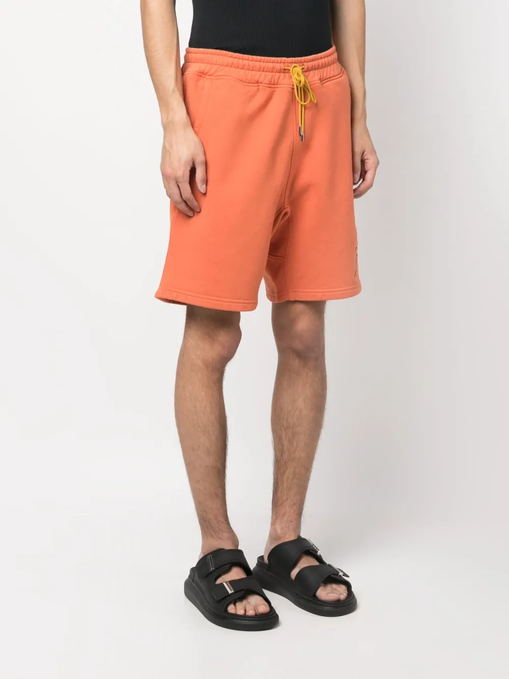 embroidered-logo cotton track shorts