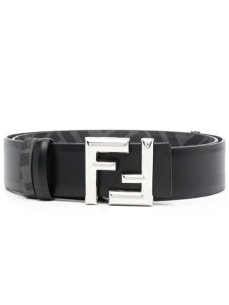 FENDI logo buckle Leather Belt Black FARFETCH UK