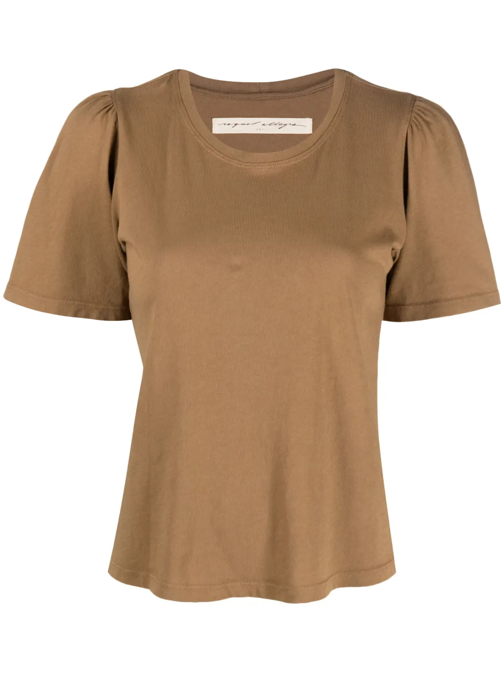 Raquel Allegra t-shirt en coton à col rond - Marron Top Merken Winkel