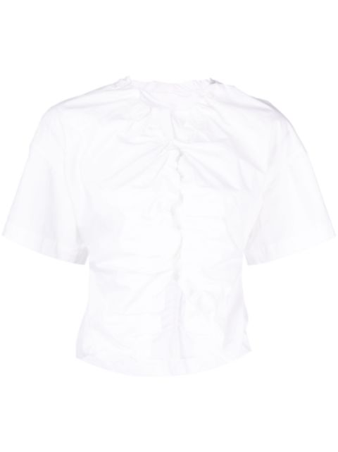 JNBY ruched short-sleeve cotton blouse Women