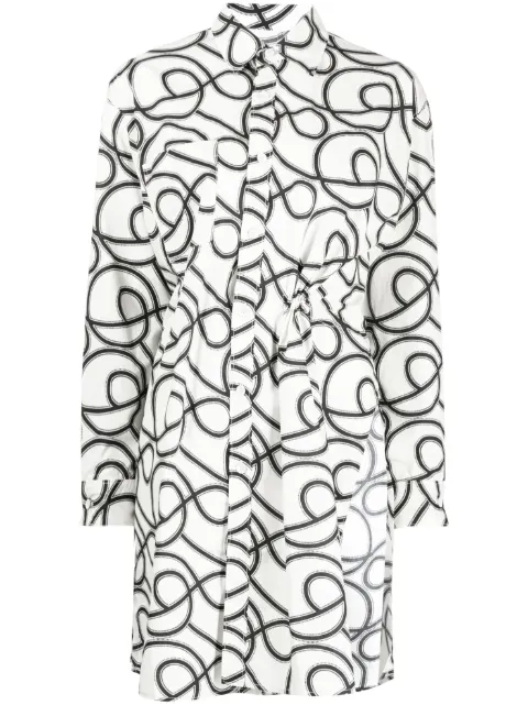 JNBY graphic-print long-sleeved shirt dress 