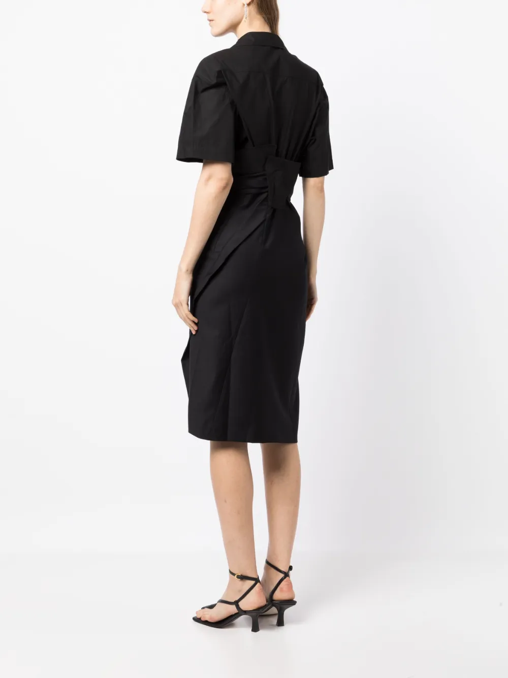 JNBY Gathered Asymmetric short-sleeve Dress - Farfetch