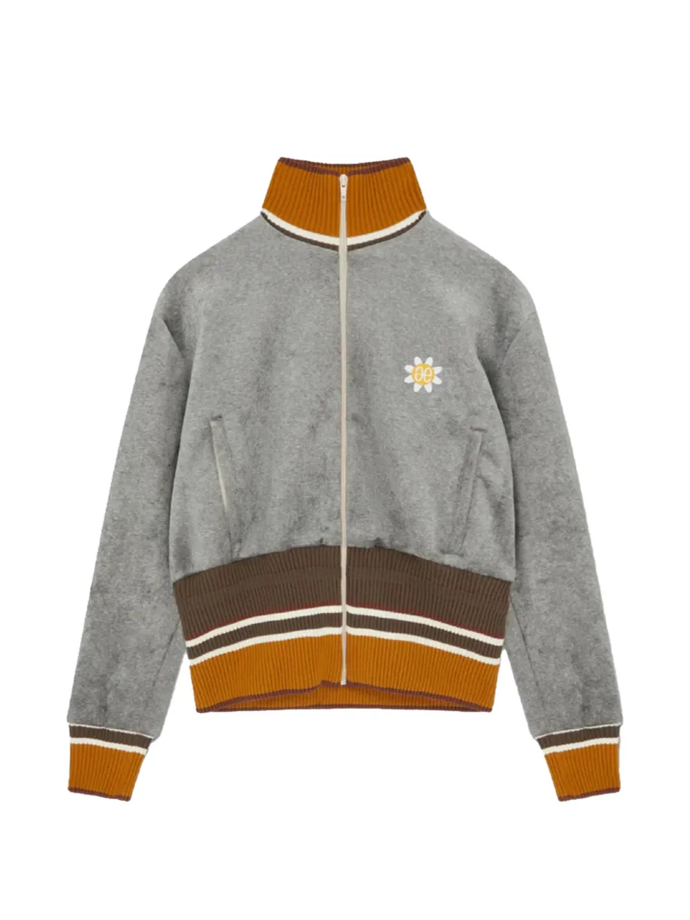 EGONlab. sunflower-embroidered zip jacket - Grau