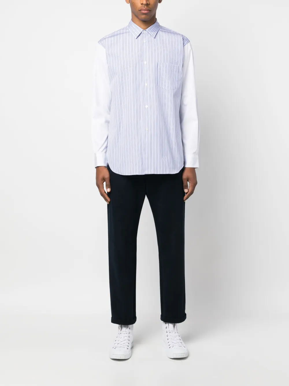 Comme Des Garçons Shirt Gestreept overhemd - Wit
