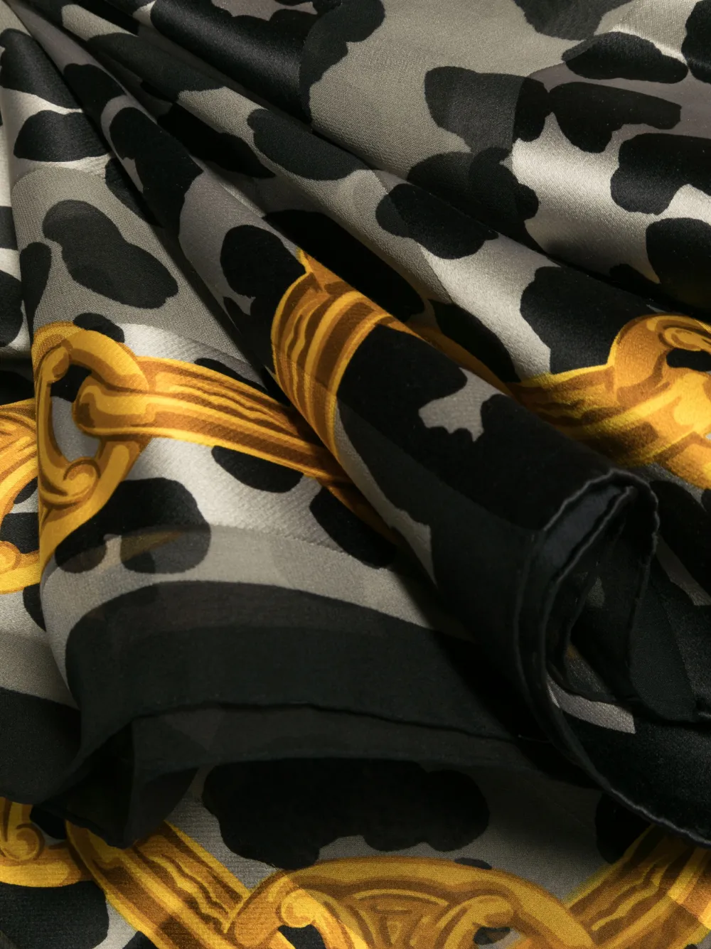Pre-owned Celine 1980s Graphic-print Silk Scarf In Grey