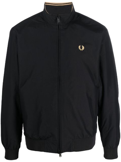 logo-embroidered zip-up jacket 