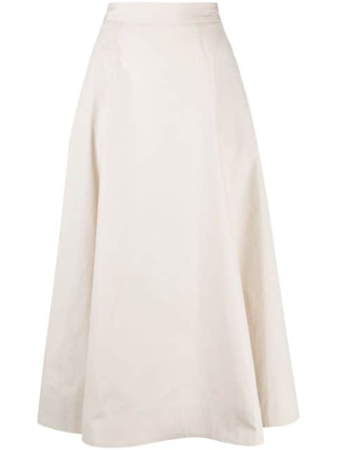 Lorena Antoniazzi pleated cotton midi skirt 