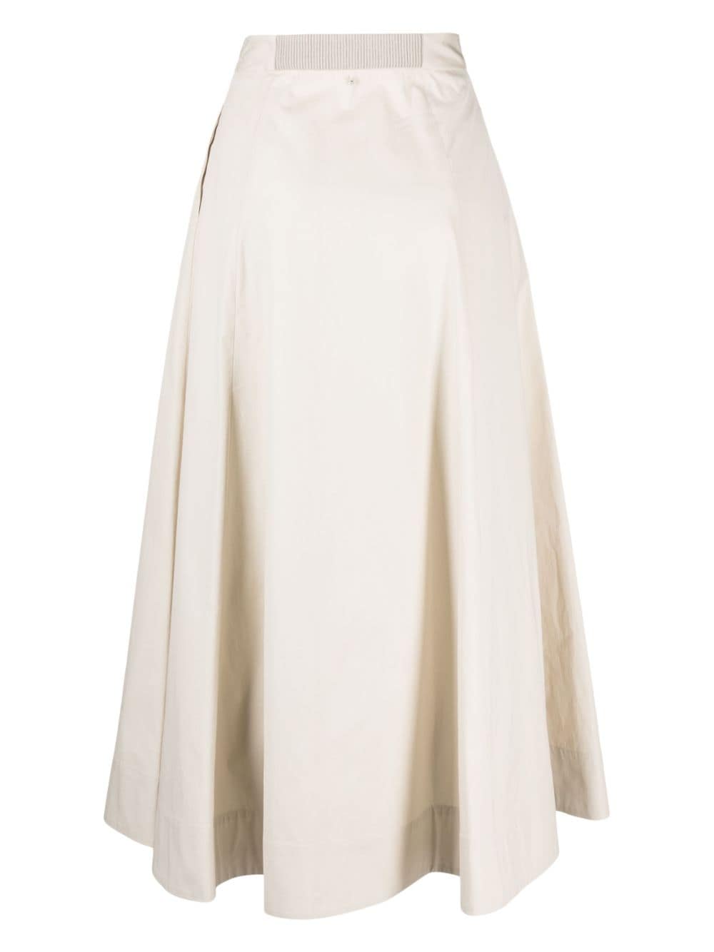 Shop Lorena Antoniazzi Pleated Cotton Midi Skirt In Neutrals