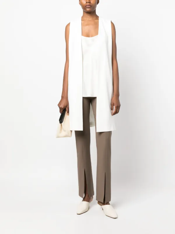 Lorena Antoniazzi Sleeveless V-neck Coat | White | FARFETCH LB