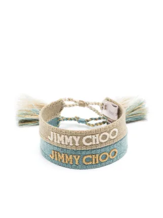 Jimmy Choo Beach embroidered logo Bracelets Farfetch