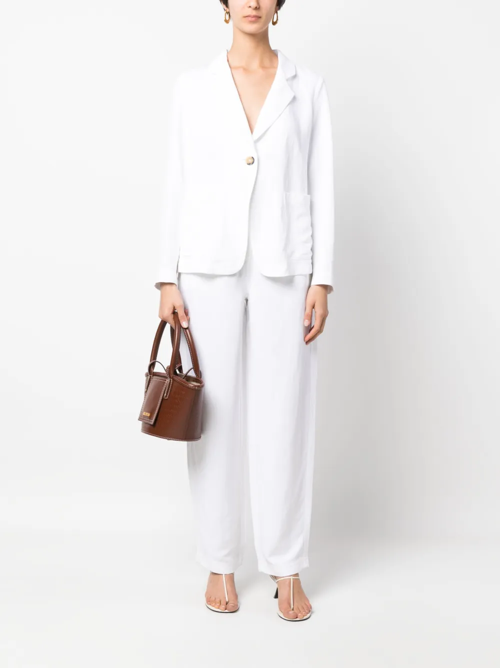 Emporio Armani Broek met wijde pijpen - Wit