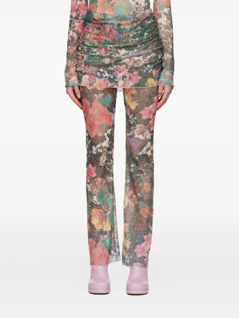 Rave Review floral-motif layered trousers