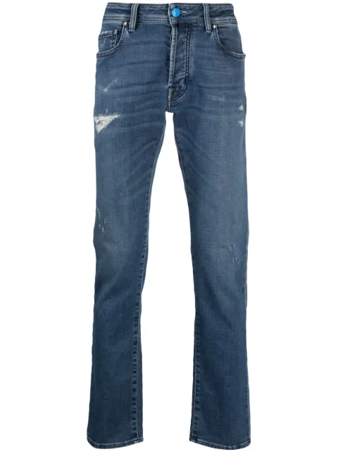 Jacob Cohën jeans rectos con detalles rasgados