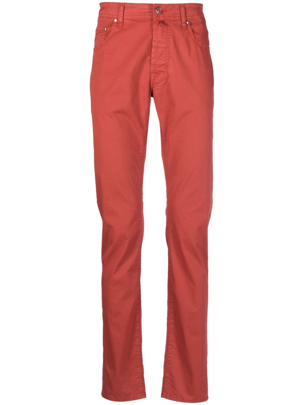 Jacob Cohen Rust Cotton Trousers In Red