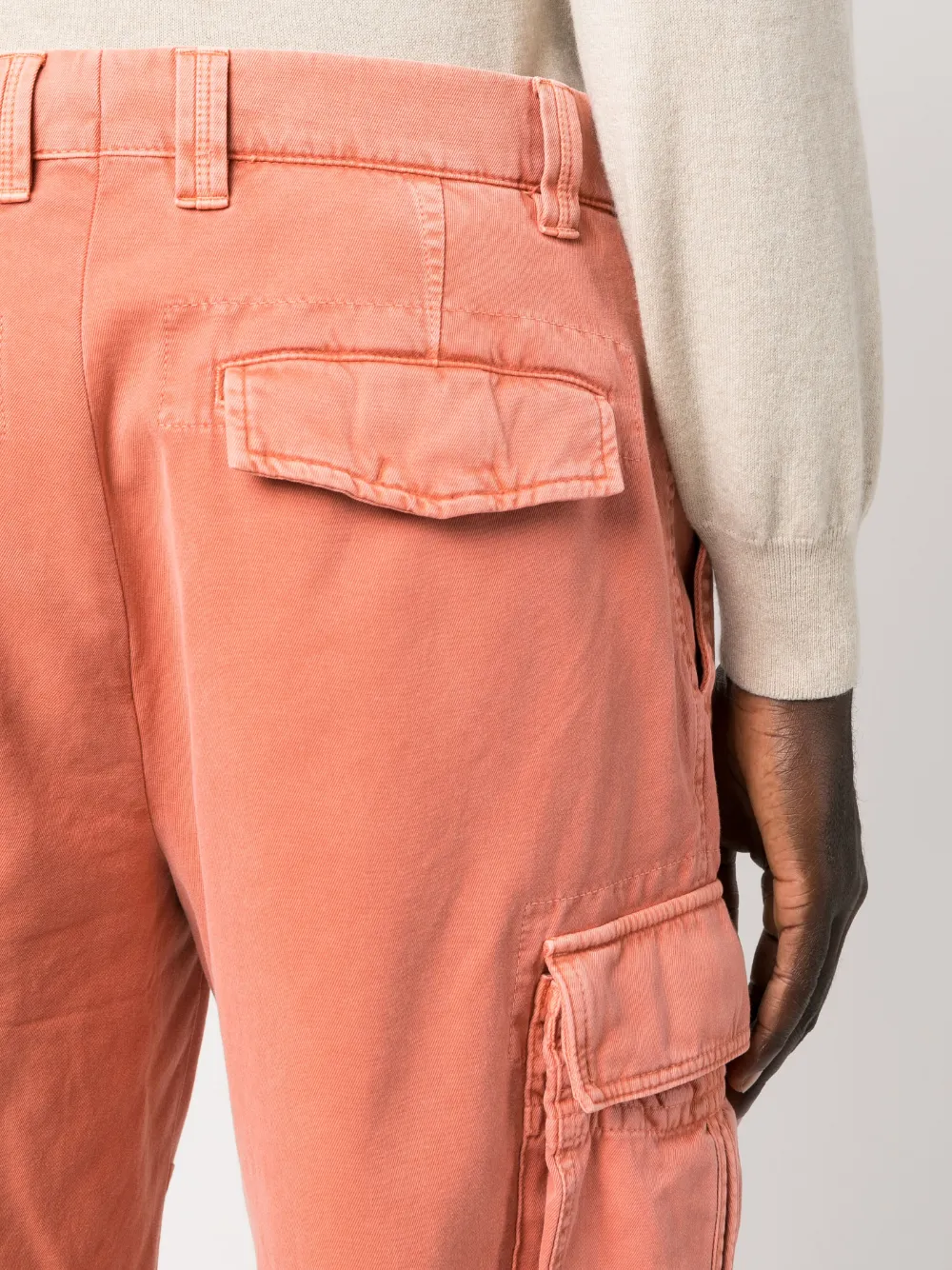 Brunello Cucinelli Cargo Shorts In Orange
