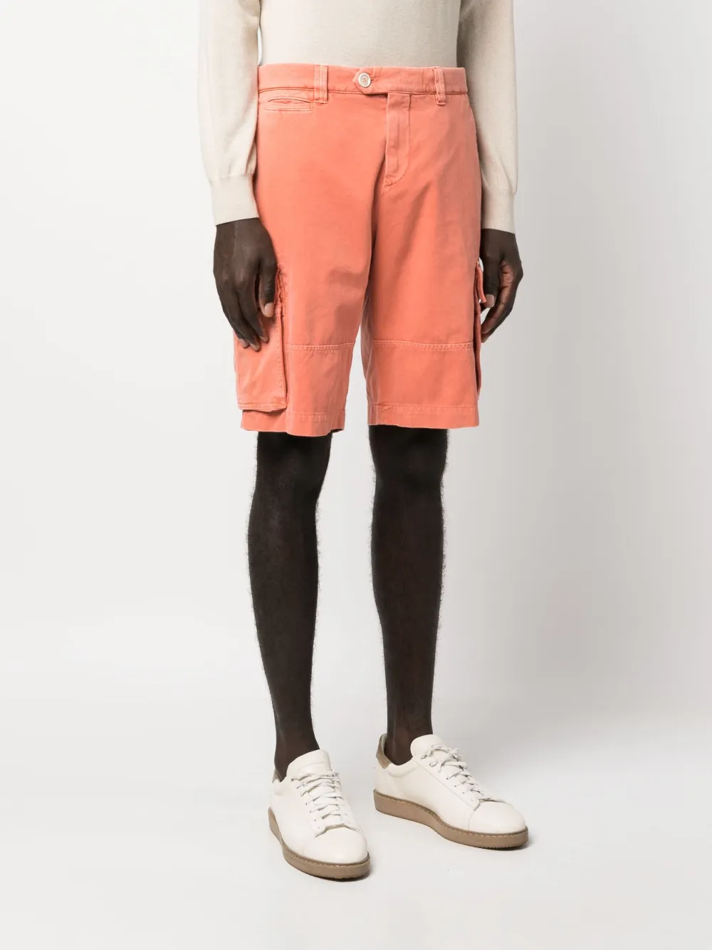 Brunello Cucinelli Cargo Shorts In Orange