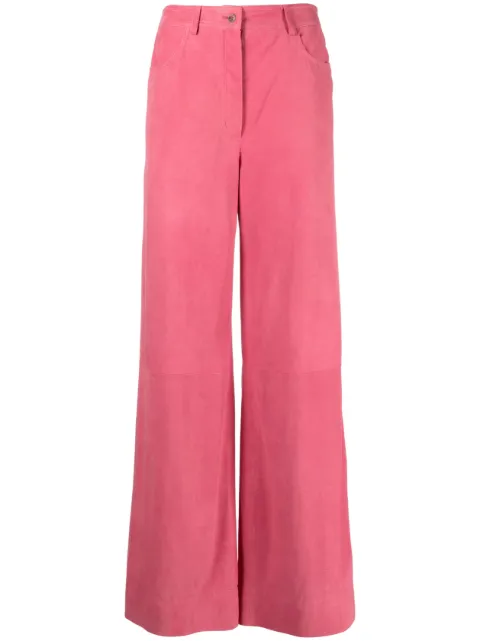 Alberta Ferretti wide-leg suede trousers