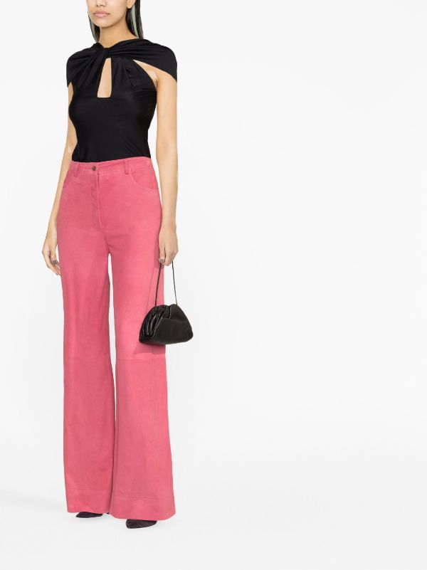 Pink best sale suede pants