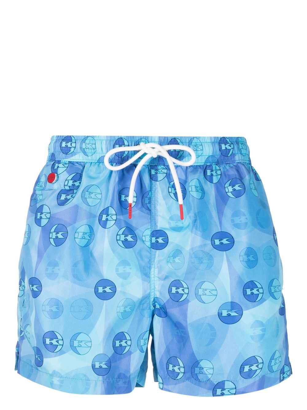 Kiton Graphic-print Swim Shorts In Blue