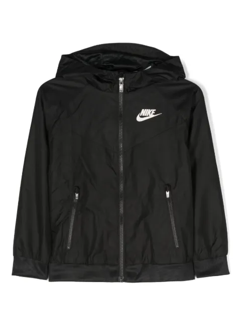 Nike Kids swooh logo-print hooded jacket