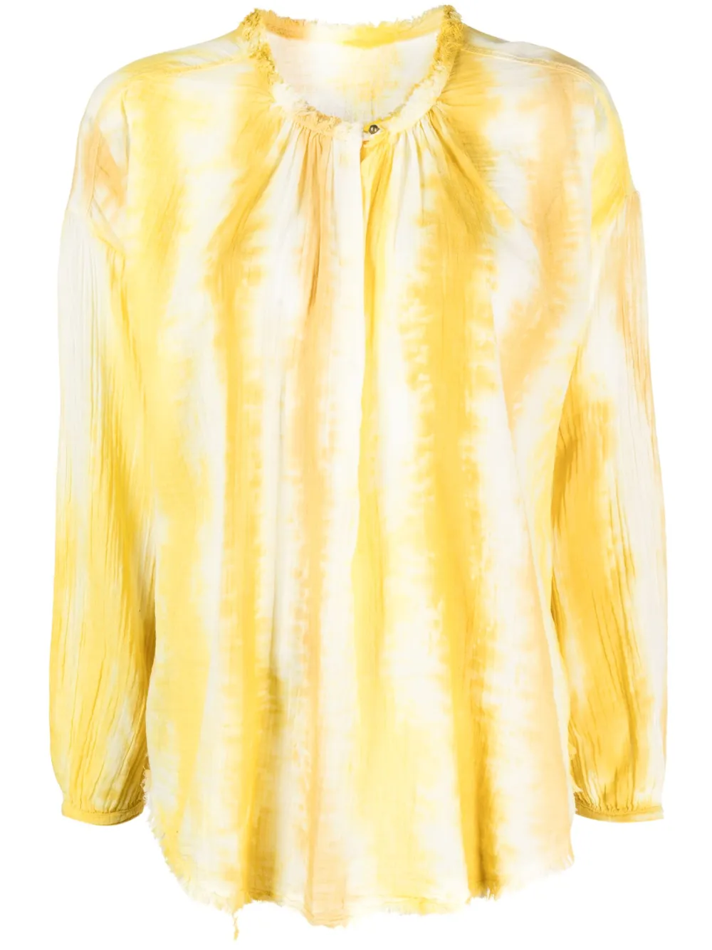 Raquel Allegra blouse en coton à rayures - Jaune Top Merken Winkel