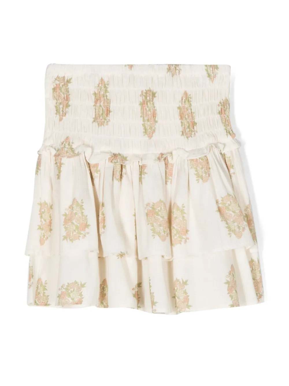 The New Society Floral-print Layered Skirt In Neutrals