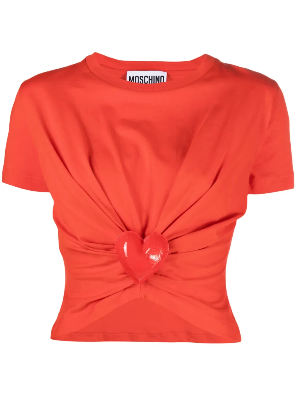 Moschino Women's Organic Cotton Jersey Cropped T-shirt In 0130