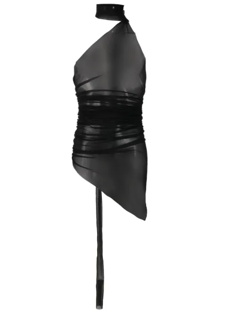 Ludovic de Saint Sernin sheer asymmetric halterneck top