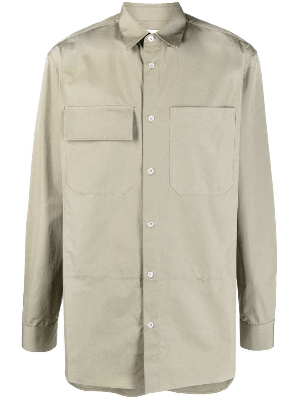 Jil Sander Long-sleeve Button-up Shirt In Green
