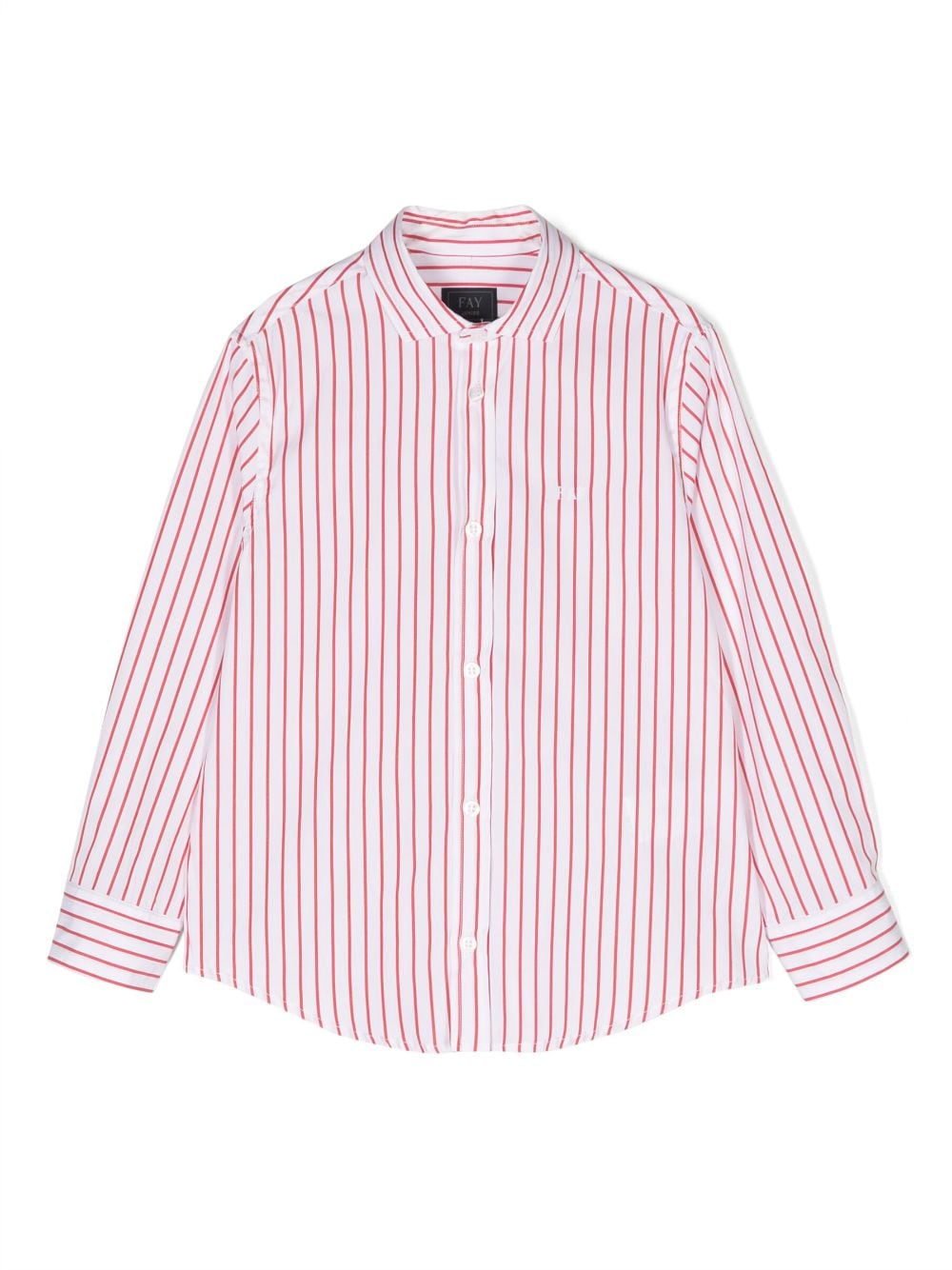 Fay Kids' Candy-stripe Cotton Shirt In Weiss