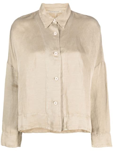 Transit oversized linen-blend shirt jacket
