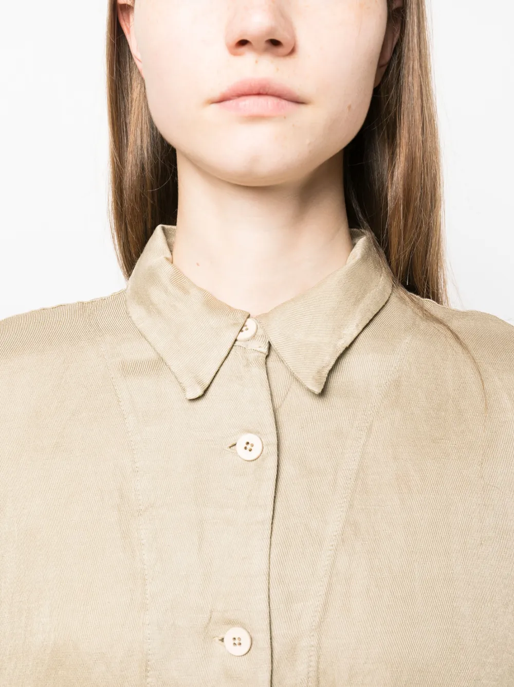 Shop Transit Oversized Linen-blend Shirt Jacket In Neutrals