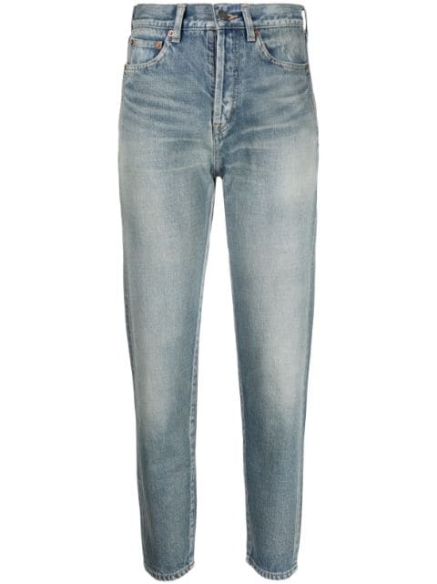 Saint Laurent jeans tapered con tiro alto