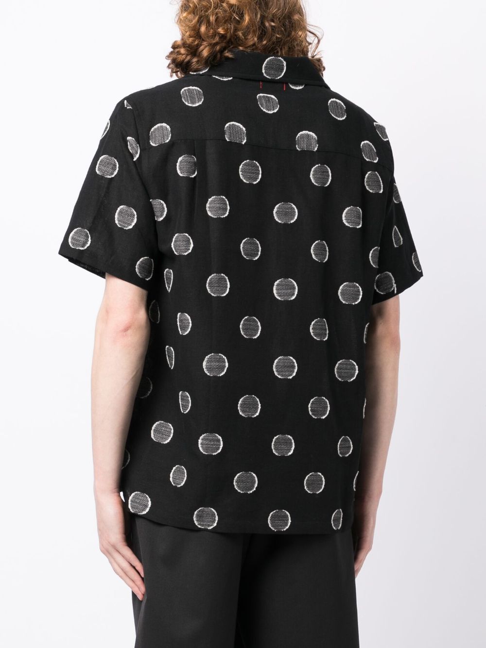 Shop Clot Polka-dot Short-sleeved Shirt In 黑色