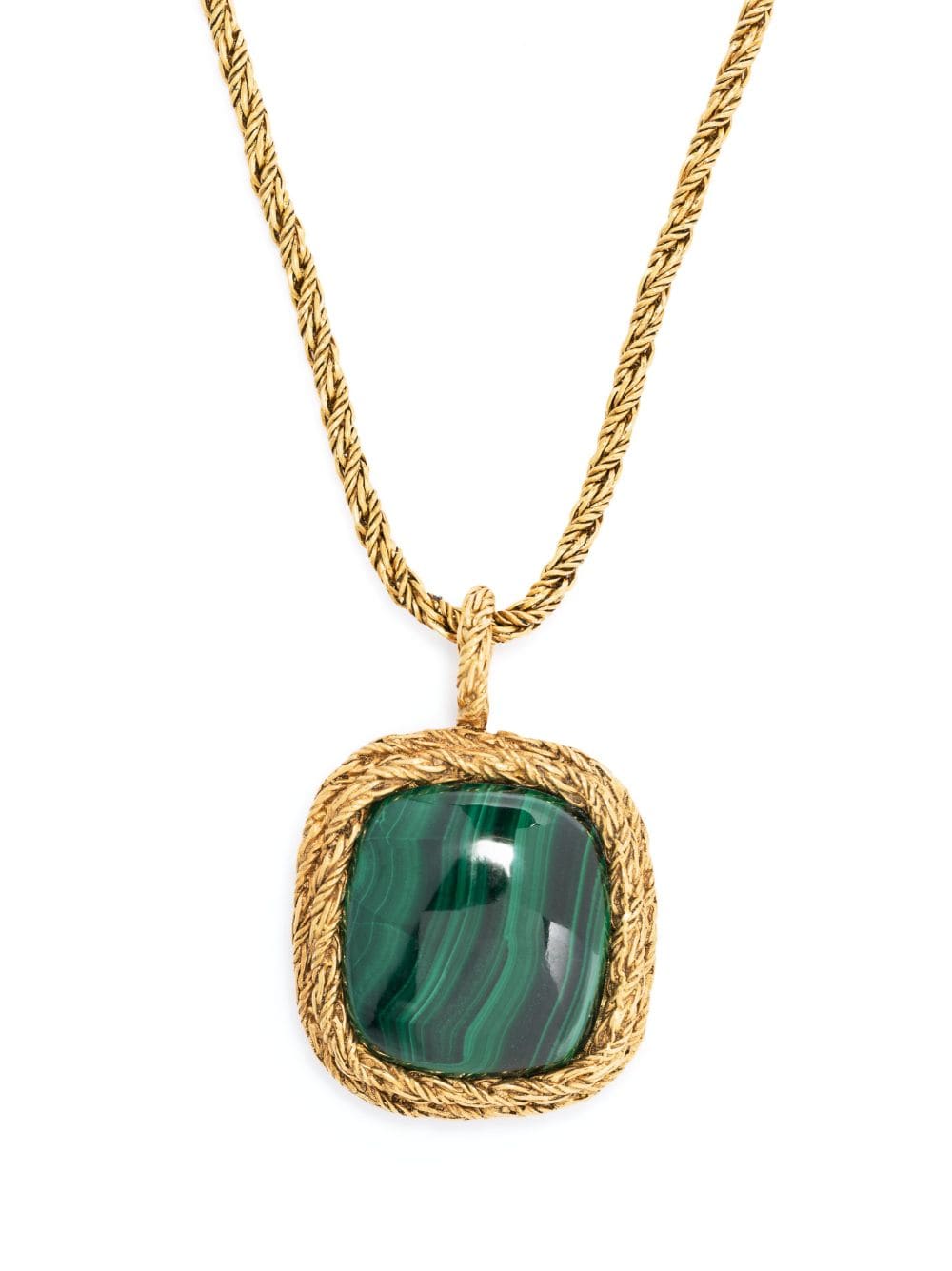 Aurelie Bidermann Miki Malachite & 18kt Gold-plated Necklace In Green Gold
