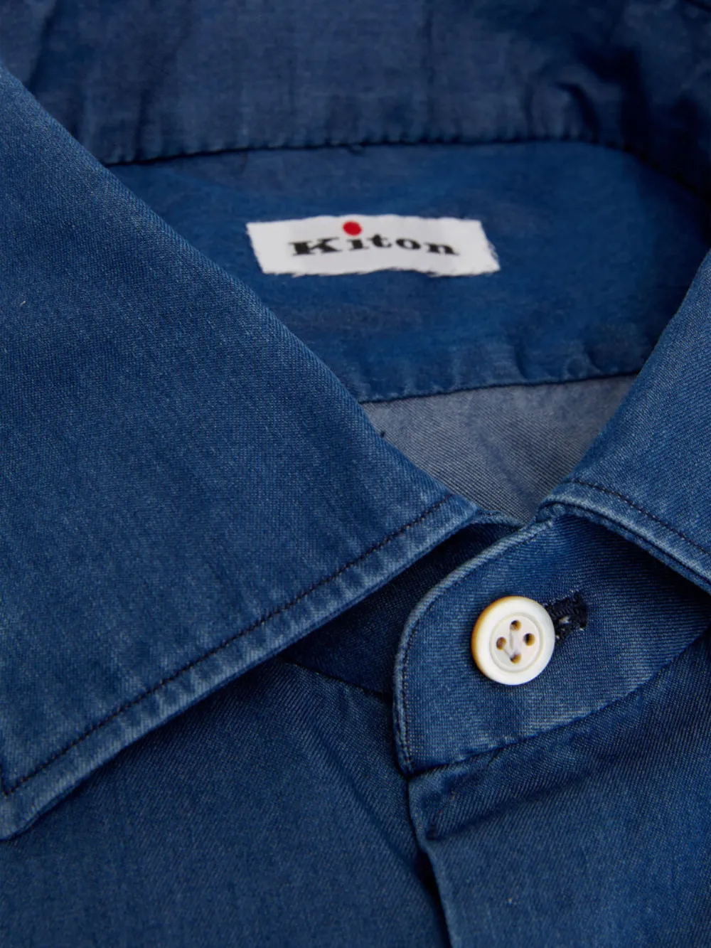 Kiton Linnen overhemd Blauw