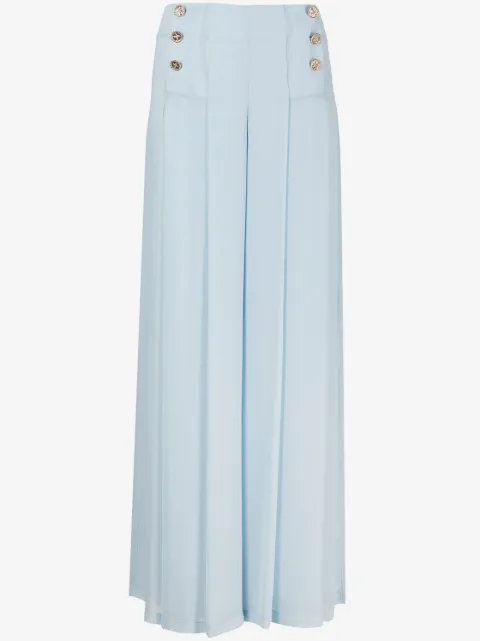 Edward Achour Paris button-detailed wide leg trousers