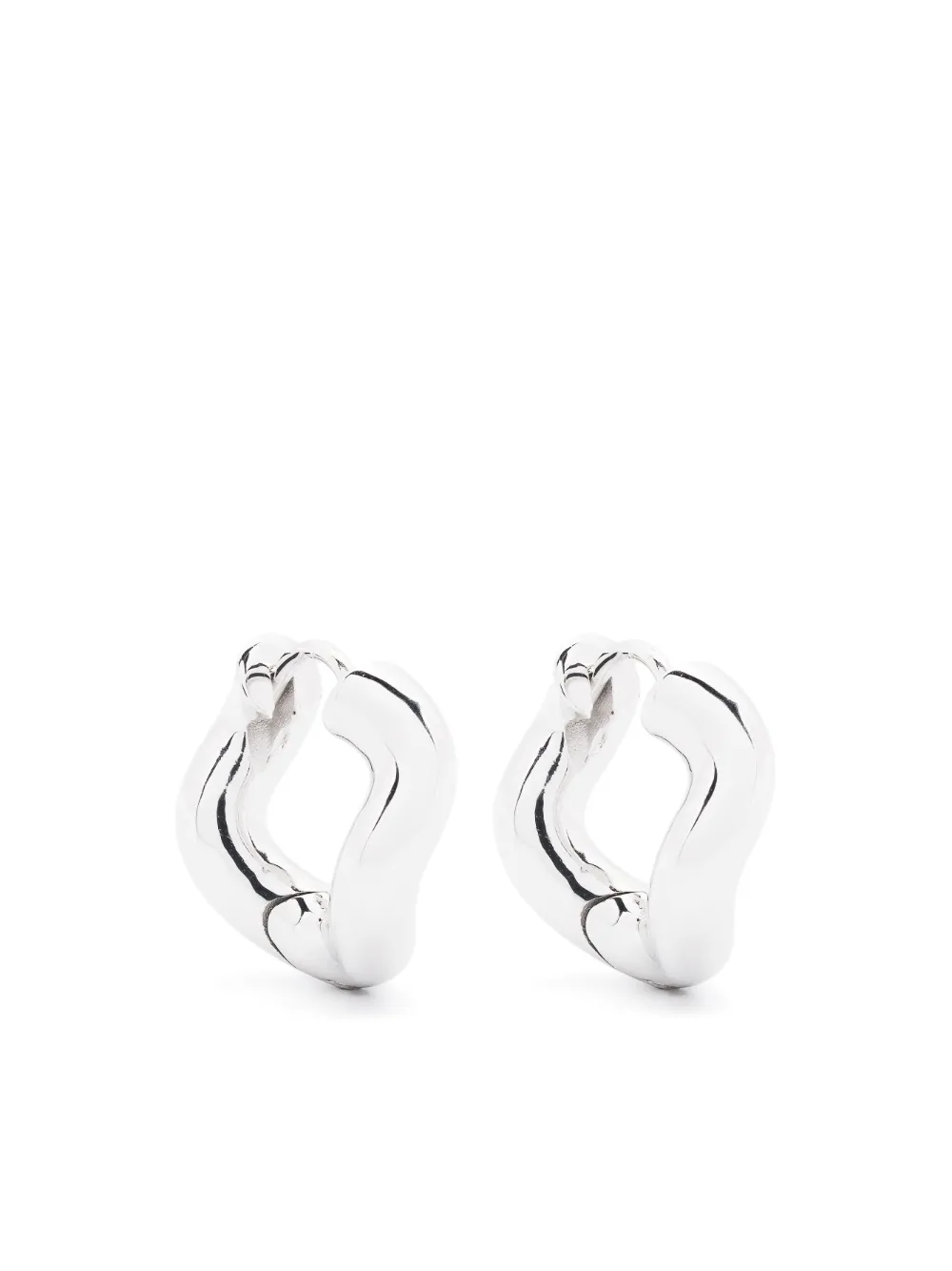 Charlotte Chesnais Small Wave ループ ピアス - シルバートーン Charlotte Chesnais Small Wave ループ ピアス - シルバートーン