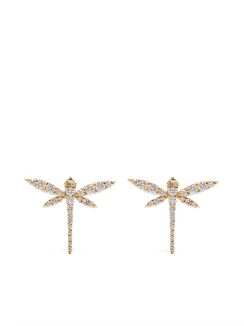 Anapsara 18kt yellow gold Mini Dragonfly diamond earrings