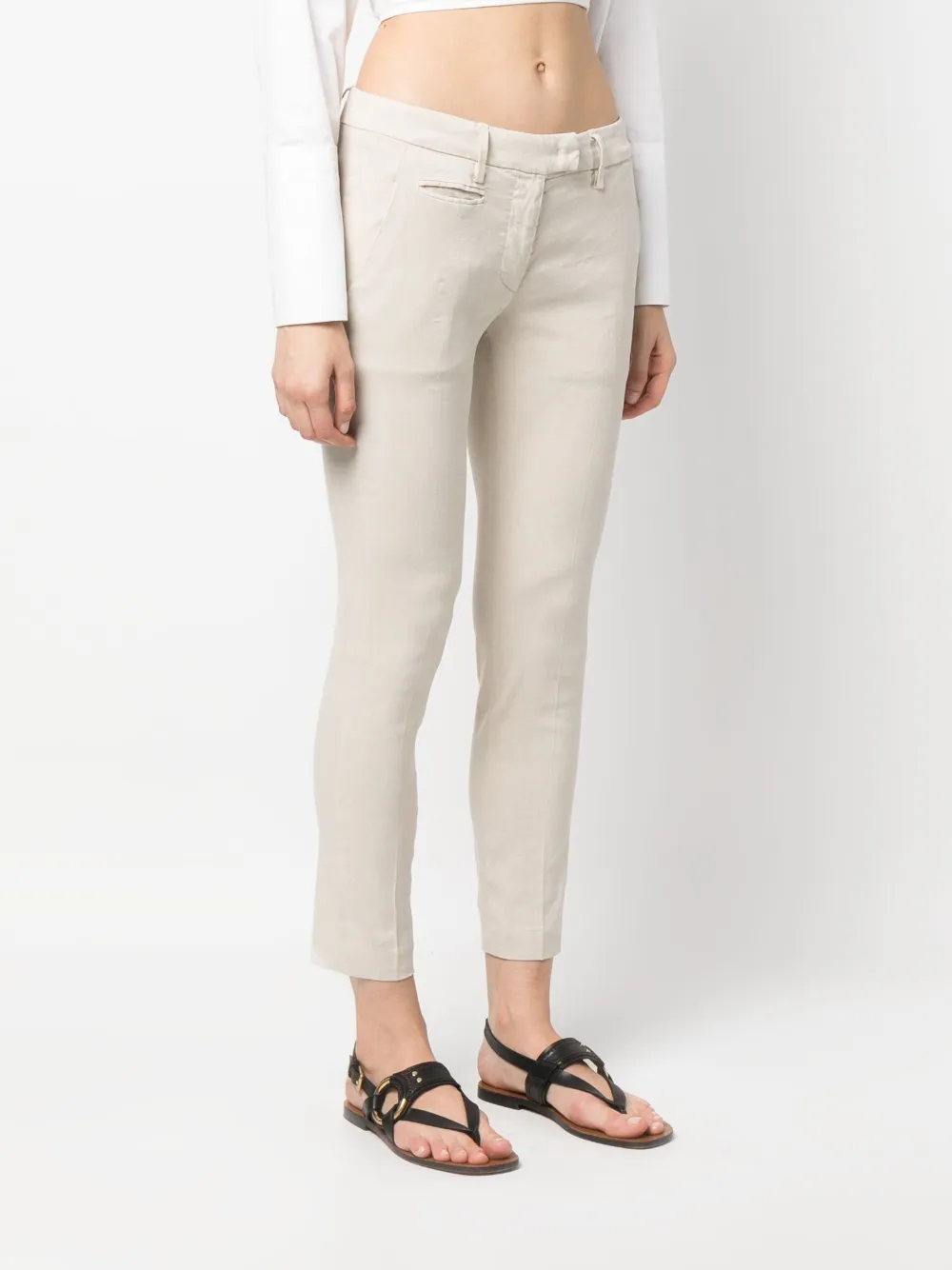  Dondup Slim Cropped Trousers - Neutrals 